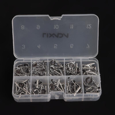 80Pcs Fishing Rod Guide Tip Repair Kit Set DIY Eye Rings Different Size Stainless Steel Frames with Box
80Pcs Fishing Rod Guide Tip Repair Kit Set DIY Eye Rings Different Size Stainless Steel Frames with Box