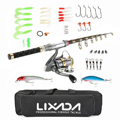 Lixada 99 Carbon Fiber Telescopic Fishing Rod&Reel Combo Full Kit Spinning Fishing Reel Fishing Line Lure Gear Organizer Pole
Lixada 99 Carbon Fiber Telescopic Fishing Rod&Reel Combo Full Kit Spinning Fishing Reel Fishing Line Lure Gear Organizer Pole