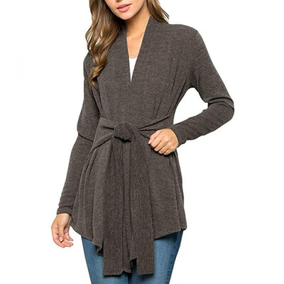 Womens Fashion Casual Solid Color Long Sleeves Tie Decoration Warm Knitted Cardigan Coat Jacket
Womens Fashion Casual Solid Color Long Sleeves Tie Decoration Warm Knitted Cardigan Coat Jacket