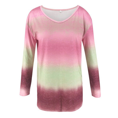 MMWomen Fashion Gradient Print T-Shirt Female Autumn Long Sleeve V Neck Top For Women Ladies Casual Loose Tops
MMWomen Fashion Gradient Print T-Shirt Female Autumn Long Sleeve V Neck Top For Women Ladies Casual Loose Tops