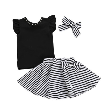 3PcsSets Summer Baby Girl Casual Fly Sleeve T-shirt Tops Stripe Skirts Headband Outfits Set
3PcsSets Summer Baby Girl Casual Fly Sleeve T-shirt Tops Stripe Skirts Headband Outfits Set