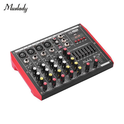 Muslady D6 Portable 6-Channel Mixing Console Mixer 7-band EQ Built-in 48V Phantom Power Supports BT Connection USB MP3 Player for
Muslady D6 Portable 6-Channel Mixing Console Mixer 7-band EQ Built-in 48V Phantom Power Supports BT Connection USB MP3 Player for
