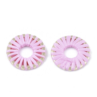 Handmade Raffia Woven Linging Rings with Alloy Findings Donut Light Gold PearlPink 205x25mm Inner Diameter 75mm
Handmade Raffia Woven Linging Rings with Alloy Findings Donut Light Gold PearlPink 205x25mm Inner Diameter 75mm