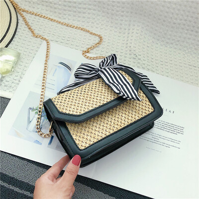 2019 new simple contrast color woven bag fashion wild bow shoulder bag female Sen chain messenger bag
2019 new simple contrast color woven bag fashion wild bow shoulder bag female Sen chain messenger bag