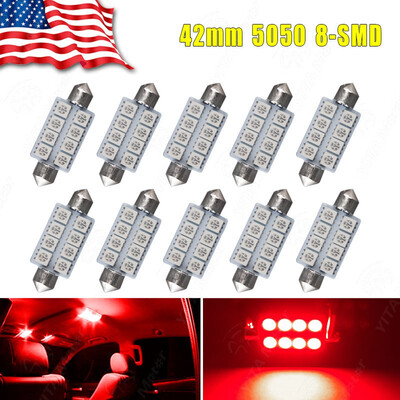 10X Pure Red 42MM 5050 8SMD Festoon LED Interior Dome Map Light Bulb 211-2 212-2
10X Pure Red 42MM 5050 8SMD Festoon LED Interior Dome Map Light Bulb 211-2 212-2