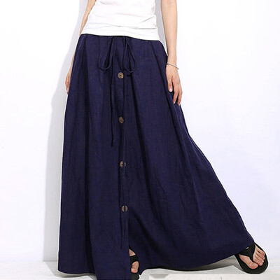 Roseonmyhand Women A-Line Elastic Waist Casual Button Flare Full Length Long Maxi Skirt
Roseonmyhand Women A-Line Elastic Waist Casual Button Flare Full Length Long Maxi Skirt