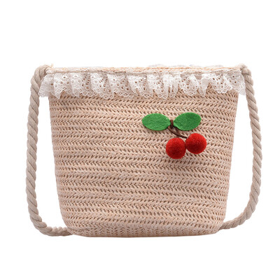 Women Straw Crossbody Bag Lovely Cherry Lace Bucket Bags Ladies Small Vintage Woven Messenger Shoulder Bag YJ
Women Straw Crossbody Bag Lovely Cherry Lace Bucket Bags Ladies Small Vintage Woven Messenger Shoulder Bag YJ