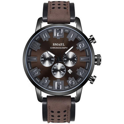 SMAEL 9077 Fashion Quartz Watch Casual Waterproof Wristwatch With Leather Strap Male Calendar Watches
SMAEL 9077 Fashion Quartz Watch Casual Waterproof Wristwatch With Leather Strap Male Calendar Watches