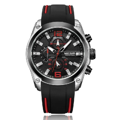 MEGIR 2063 Multifunctional Luminous Chronograph 3ATM Waterproof Mens Sports Watch with Silicone Strap Calendar Day Date
MEGIR 2063 Multifunctional Luminous Chronograph 3ATM Waterproof Mens Sports Watch with Silicone Strap Calendar Day Date