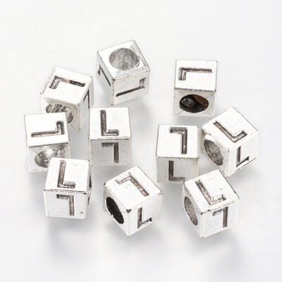 Antique Silver Plated Alloy European Beads Large Hole Cube Beads with Initial Letter Cadmium Free & Lead Free LetterL
Antique Silver Plated Alloy European Beads Large Hole Cube Beads with Initial Letter Cadmium Free & Lead Free LetterL