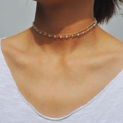 Women Girl Fashion Vintage Casual Gold Silver Sequins Choker Necklace Fashion Charm Double Layers Diamond Clavicle Necklace
Women Girl Fashion Vintage Casual Gold Silver Sequins Choker Necklace Fashion Charm Double Layers Diamond Clavicle Necklace