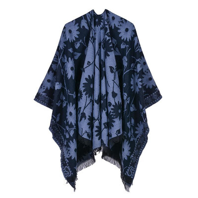 Women Poncho Cardigan Sweater Contrast Color Floral Print Cashmere Capes Shawl Scarf Outerwear
Women Poncho Cardigan Sweater Contrast Color Floral Print Cashmere Capes Shawl Scarf Outerwear