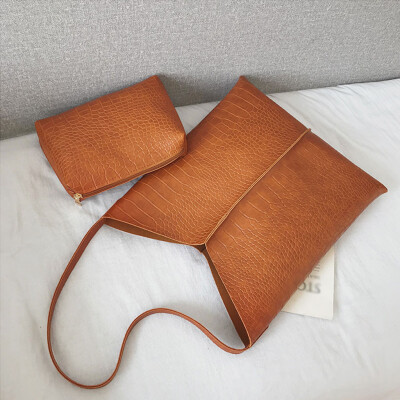 Tailored Fashion leather solid color crocodile pattern versatile shoulder bagwallet
Tailored Fashion leather solid color crocodile pattern versatile shoulder bagwallet