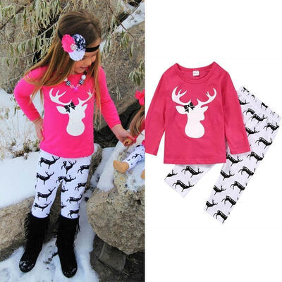 2PCS Baby Kids Girls Set Deer Tops T-shirtsPants Clothes Outfits Autumn Fit For 1-5Y
2PCS Baby Kids Girls Set Deer Tops T-shirtsPants Clothes Outfits Autumn Fit For 1-5Y