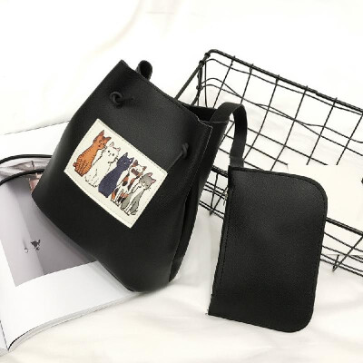 Cute Women Crossbody Bag Two Piece Set Contrast Cats Print Drawstring Shoulder Messenger Bag Clutch Bag
Cute Women Crossbody Bag Two Piece Set Contrast Cats Print Drawstring Shoulder Messenger Bag Clutch Bag