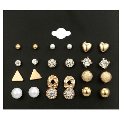 Women Round Ball Metal Pearl Earrings For Women Girl Gifts Crystal Stud Earring Sets Mix Jewelry
Women Round Ball Metal Pearl Earrings For Women Girl Gifts Crystal Stud Earring Sets Mix Jewelry