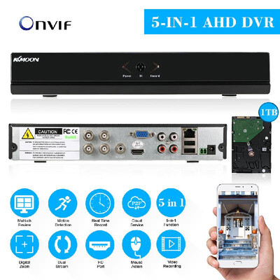 KKmoon 4CH Channel CCTV Video Recorder 1080P Hybrid NVR AHD TVI CVI DVR 5-in-1 P2P Cloud Network Onvif Digital Video Recorder 1T
KKmoon 4CH Channel CCTV Video Recorder 1080P Hybrid NVR AHD TVI CVI DVR 5-in-1 P2P Cloud Network Onvif Digital Video Recorder 1T