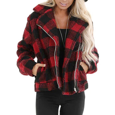Toponeto Fashion Womens Long Sleeve Plaid Zip Up with Zippered Pockets Winter Jacket Coat
Toponeto Fashion Womens Long Sleeve Plaid Zip Up with Zippered Pockets Winter Jacket Coat