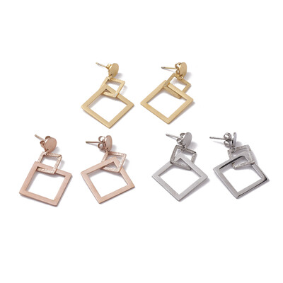 304 Stainless Steel Ear Studs Rhombus Textured Mixed Color 445mm Pendant 155x15x1mm&275x28x1mm Pin 08mm
304 Stainless Steel Ear Studs Rhombus Textured Mixed Color 445mm Pendant 155x15x1mm&275x28x1mm Pin 08mm