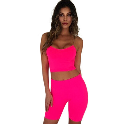 Women Fashion Suit Sport Personality Fluorescent Color Solid Color Sleeveless Short Pants Suits
Women Fashion Suit Sport Personality Fluorescent Color Solid Color Sleeveless Short Pants Suits