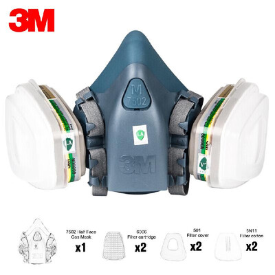 3M 7502 Organic Vapor Safety Respirator Mask with Filters Respiratory Protection Gas Masks Paint Chemical Formaldehyde Anti Virus
3M 7502 Organic Vapor Safety Respirator Mask with Filters Respiratory Protection Gas Masks Paint Chemical Formaldehyde Anti Virus