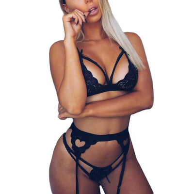 Toponeto New Sexy Lingerie Women Underwear Sleepwear Lace Bra Panties G-string Garter Set
Toponeto New Sexy Lingerie Women Underwear Sleepwear Lace Bra Panties G-string Garter Set