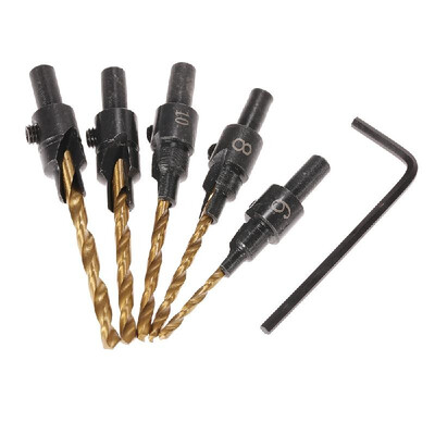 5pcs HSS Countersink Drill Cone Bit Set 6 8 10 12 14 Quick Change Hex Shank For Woodworking Screw Carpentry Reamer Chamfer Mi
5pcs HSS Countersink Drill Cone Bit Set 6 8 10 12 14 Quick Change Hex Shank For Woodworking Screw Carpentry Reamer Chamfer Mi