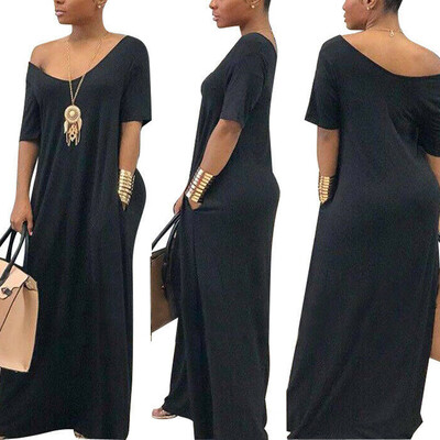 Womens Off Shoulder Baggy Long Maxi Dress V Neck Pocket Short Sleeve Loose Sundress Oversize Plus Size
Womens Off Shoulder Baggy Long Maxi Dress V Neck Pocket Short Sleeve Loose Sundress Oversize Plus Size