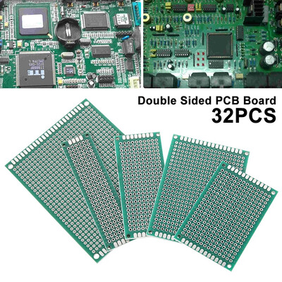 32Pcs Double Sided PCB Board Prototype Kit for DIY Soldering with 5 Sizes Compatible with Arduino Kits
32Pcs Double Sided PCB Board Prototype Kit for DIY Soldering with 5 Sizes Compatible with Arduino Kits