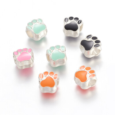 Alloy Enamel European Beads Large Hole Beads Dog Paw Print Silver Metal Color Mixed Color 11x11x75mm Hole 4mm
Alloy Enamel European Beads Large Hole Beads Dog Paw Print Silver Metal Color Mixed Color 11x11x75mm Hole 4mm