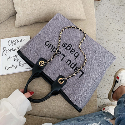 2019 new fashion hand-held canvas bag Korean version 100 lap texture large capacity single shoulder bag chain Tate bag
2019 new fashion hand-held canvas bag Korean version 100 lap texture large capacity single shoulder bag chain Tate bag