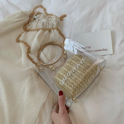 Jelly transparent bag womens new 2019 summer simple small package with a circular handbag chain satchel
Jelly transparent bag womens new 2019 summer simple small package with a circular handbag chain satchel