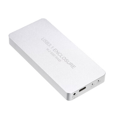 USB31 Type-C to 2 Ports NGFFM2 SSD Raid Enclosure with Raid Raid0 Raid1 or PM BlackSilver
USB31 Type-C to 2 Ports NGFFM2 SSD Raid Enclosure with Raid Raid0 Raid1 or PM BlackSilver