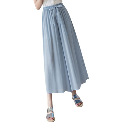Fashion Women Chiffon Elastic Band High Waist Casual Pant Wide Leg Beach Trouser 
Fashion Women Chiffon Elastic Band High Waist Casual Pant Wide Leg Beach Trouser