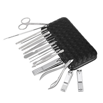 16Pcs Stainless Steel Manicure Pedicure Set Nail Clipper Cutter Scissor Tweezer Earpick Blackhead Needles PU Bag Included
16Pcs Stainless Steel Manicure Pedicure Set Nail Clipper Cutter Scissor Tweezer Earpick Blackhead Needles PU Bag Included