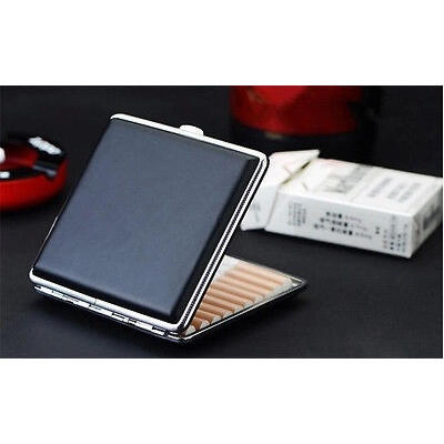 Fashion Black Pocket Leather Metal Tobacco 20 Cigarette Smoke Holder Storage Case Box
Fashion Black Pocket Leather Metal Tobacco 20 Cigarette Smoke Holder Storage Case Box