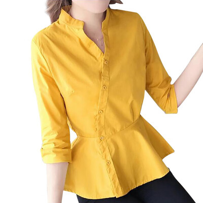 Womens temperament solid color shirt womens sleeves fashion stand collar cotton shirt casual loose shirts
Womens temperament solid color shirt womens sleeves fashion stand collar cotton shirt casual loose shirts