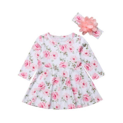 Fashion Cute Toddler Kids Baby Girls Flower Long Sleeve Dress with Headband 2Pcs Outfit Clothes Set
Fashion Cute Toddler Kids Baby Girls Flower Long Sleeve Dress with Headband 2Pcs Outfit Clothes Set