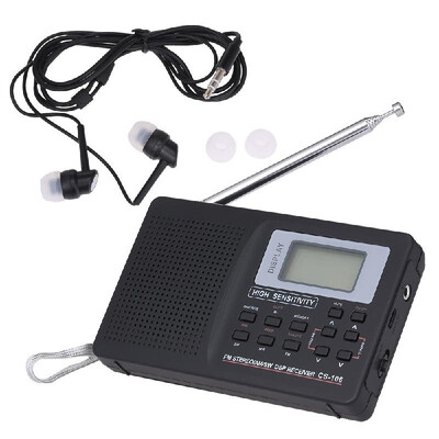 Portable FM AM SW Radio Multiband Digital Stereo Radio Receiver Earphone Output Time Display External Antenna with Alarm Clock
Portable FM AM SW Radio Multiband Digital Stereo Radio Receiver Earphone Output Time Display External Antenna with Alarm Clock