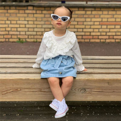 Autumn Baby Girl Long Sleeve Cotton Flare Sleeve Blouse Bowknot Denim Short Skirts Casual Outfits Set
Autumn Baby Girl Long Sleeve Cotton Flare Sleeve Blouse Bowknot Denim Short Skirts Casual Outfits Set