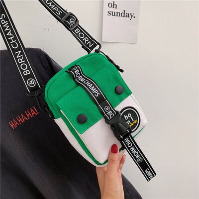 Qiao Bani 2019 new Korean chic fashion port wind wild hit color canvas small square bag shoulder diagonal female bag
Qiao Bani 2019 new Korean chic fashion port wind wild hit color canvas small square bag shoulder diagonal female bag