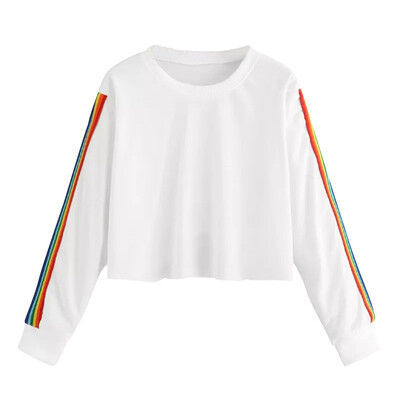 Women Autumn Winter O-neck Plus Size Loose Long-sleeved Short Color Strip Sweatshirt Sweet Tops
Women Autumn Winter O-neck Plus Size Loose Long-sleeved Short Color Strip Sweatshirt Sweet Tops