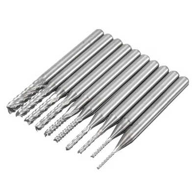 10pcsset 08-3175mm PCB Drill Bit Set Engraving Cutter Rotary CNC End Mill Corn Milling Tip Silver
10pcsset 08-3175mm PCB Drill Bit Set Engraving Cutter Rotary CNC End Mill Corn Milling Tip Silver
