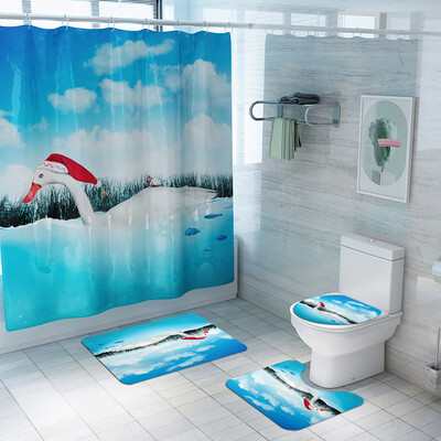 〖Follure〗Santa Christmas Print Toilet Bathroom Mat And Shower Curtain Four-Piece Set
〖Follure〗Santa Christmas Print Toilet Bathroom Mat And Shower Curtain Four-Piece Set