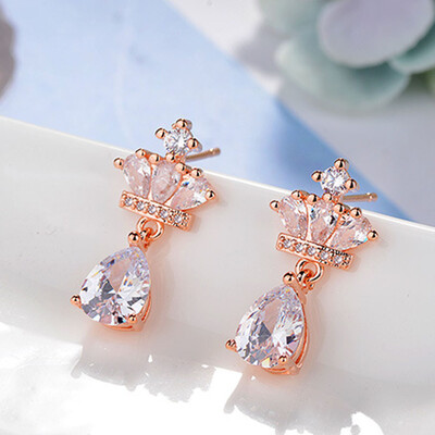 Fashion Crown Gold Silver Earrings Women Brincos Female Cz Rhinestone Silver Crystal Jewerly Drop Earring
Fashion Crown Gold Silver Earrings Women Brincos Female Cz Rhinestone Silver Crystal Jewerly Drop Earring