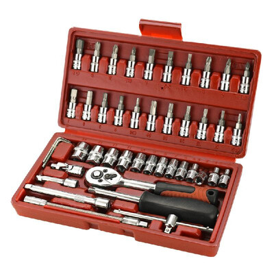 46pcs Multifunctional Professional Steel Socket Wrench Tool Set Car Repair Toolbox Automobile&Motorcycle Tools
46pcs Multifunctional Professional Steel Socket Wrench Tool Set Car Repair Toolbox Automobile&Motorcycle Tools