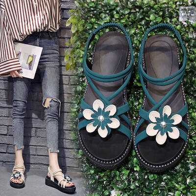 Summer new wild thick-bottomed flower muffin with rhinestones&thin sandals Roman sandals tide
Summer new wild thick-bottomed flower muffin with rhinestones&thin sandals Roman sandals tide