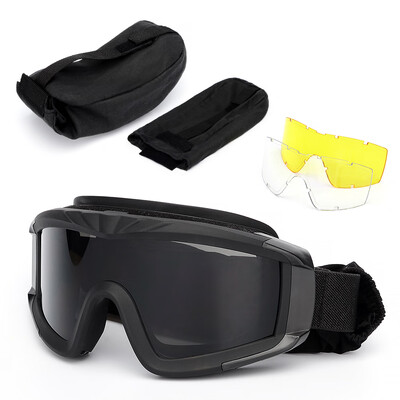 Outdoor Military Goggles UV400 Protective Goggles Dustproof Cycling Training CS Gaming Goggles Eyewear with 2 Interchangeable Lens
Outdoor Military Goggles UV400 Protective Goggles Dustproof Cycling Training CS Gaming Goggles Eyewear with 2 Interchangeable Lens
