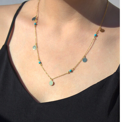 Europe&the United States simple single layer popular necklace sequins turquoise hand-made accessories ladies alloy jewelry wholesale
Europe&the United States simple single layer popular necklace sequins turquoise hand-made accessories ladies alloy jewelry wholesale