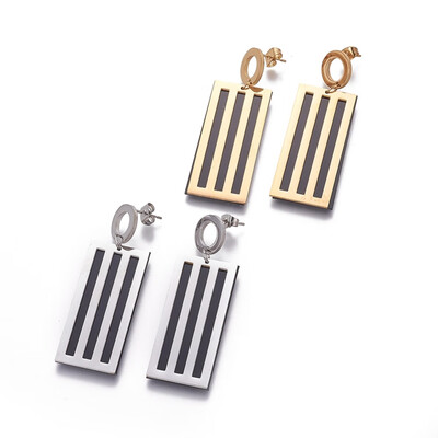 304 Stainless Steel Stud Earrings with Plastic Rectangle Mixed Color 53mm Pendant 40x18x2mm Pin 08mm
304 Stainless Steel Stud Earrings with Plastic Rectangle Mixed Color 53mm Pendant 40x18x2mm Pin 08mm